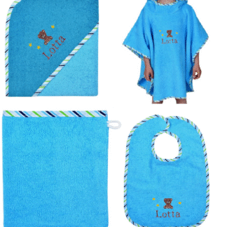 Aqua - 4 parts (Poncho, Towel, Bib, Cloth)